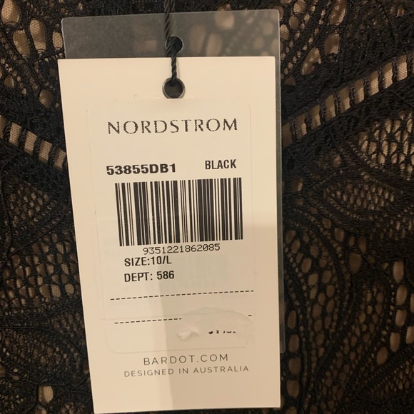 NWT Bardot Theodora Lace Dress In Black and tan - Picture 4 of 6